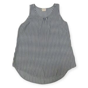 NWOT Van Heusen White Blue Stripe top blouse sz M